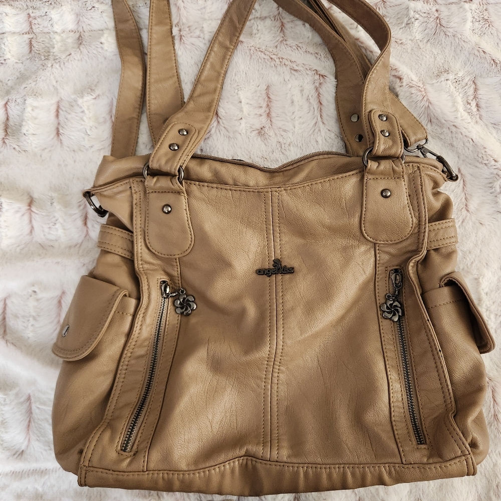 Angel Kiss Tan Women's Purse 12" L / 10"H